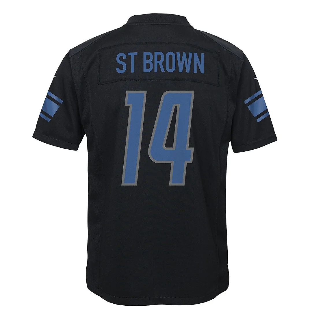 Zennovawear Amon-Ra St. Brown Detroit Lions Youth Game Jersey - Black