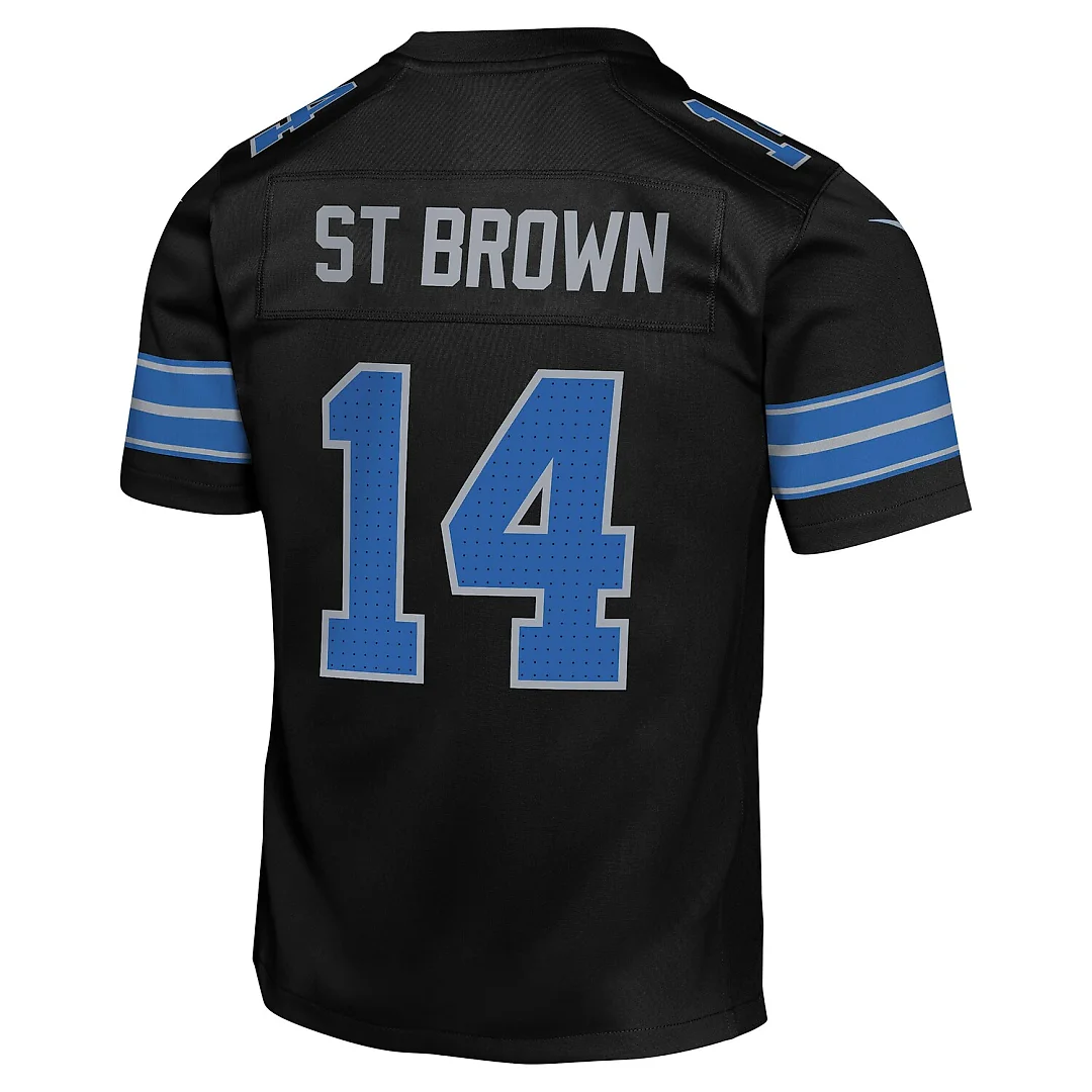 Zennovawear Amon-Ra St. Brown Detroit Lions Youth Game Jersey - Black