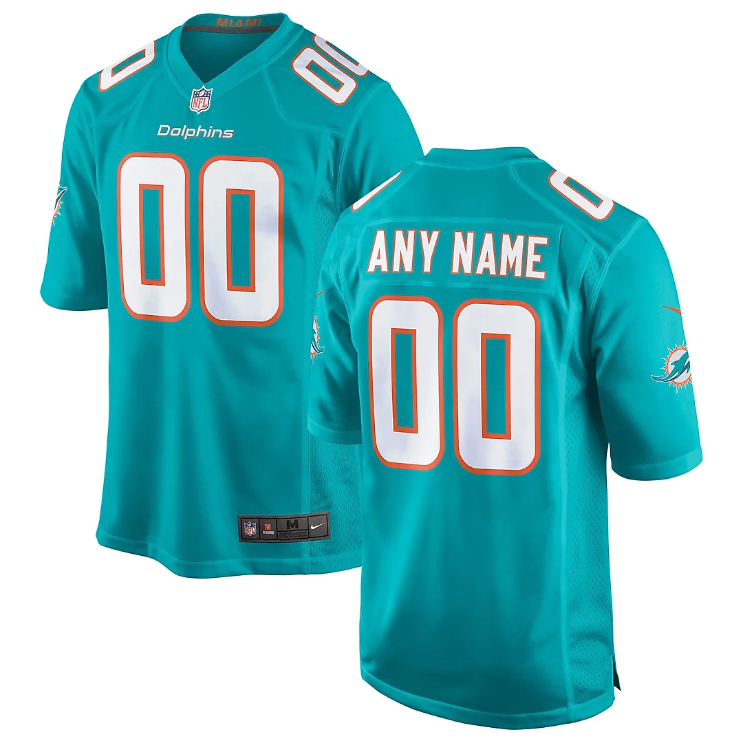 Zennovawear Miami Dolphins Youth Custom Game Jersey - Aqua