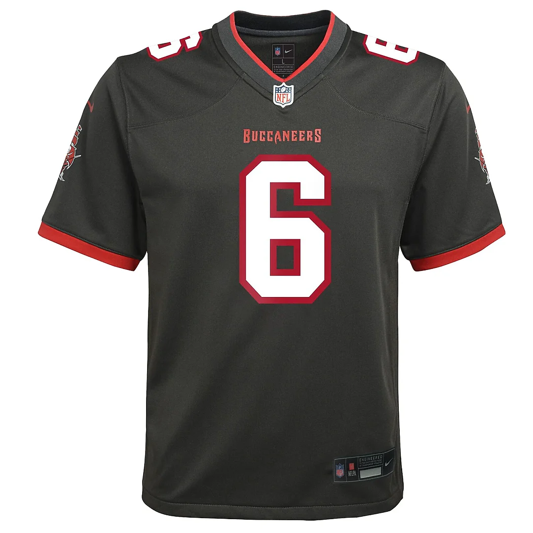 Zennovawear Baker Mayfield Tampa Bay Buccaneers Youth Game Jersey - Pewter