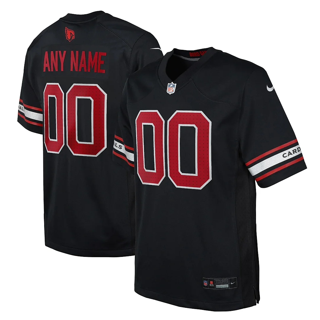Zennovawear Arizona Cardinals Youth Alternate Custom Game Jersey - Black