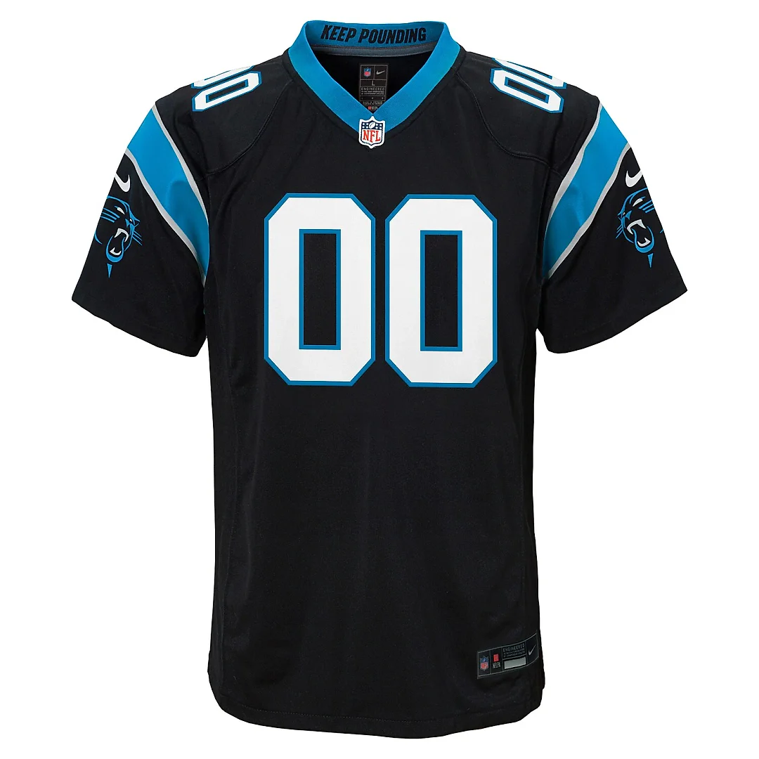 Zennovawear Carolina Panthers Youth Custom Game Jersey - Black