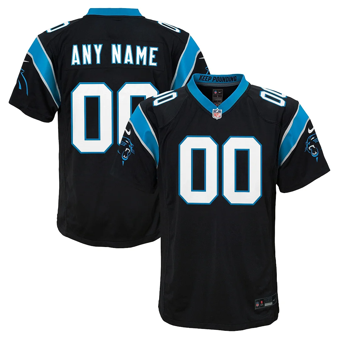 Zennovawear Carolina Panthers Youth Custom Game Jersey - Black
