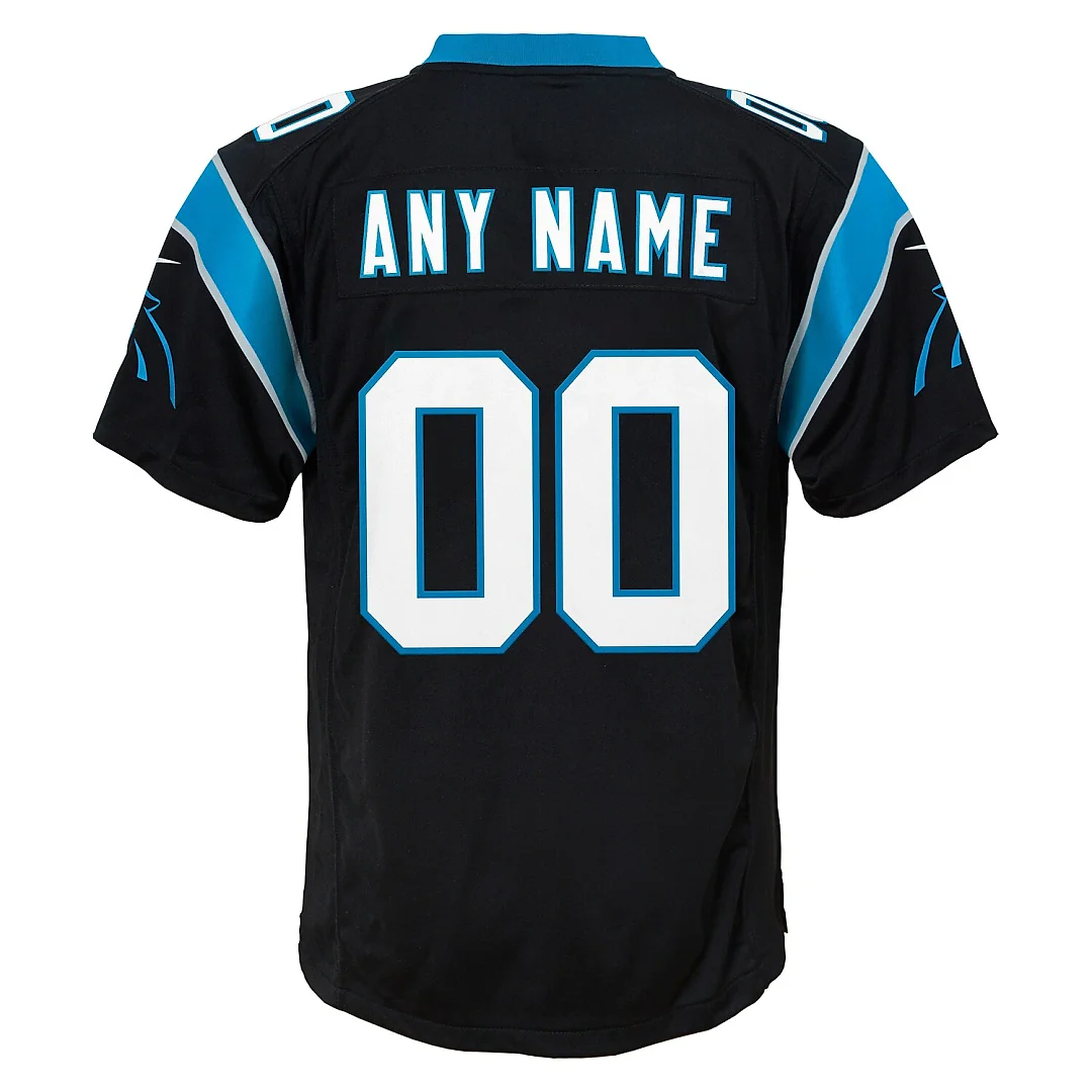 Zennovawear Carolina Panthers Youth Custom Game Jersey - Black