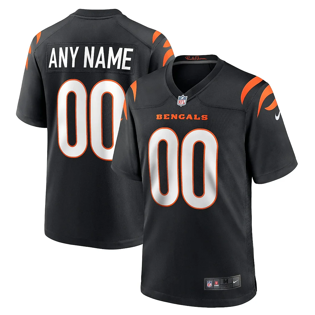 Zennovawear Cincinnati Bengals Youth Logo Game Custom Jersey - Black