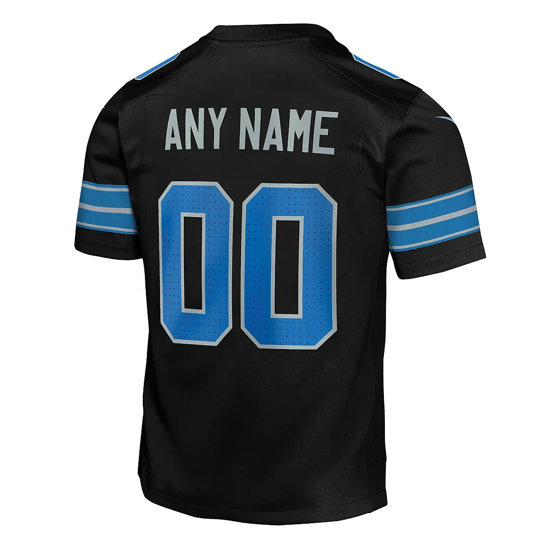 Zennovawear Detroit Lions Youth Alternate Custom Game Jersey - Black