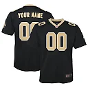 Zennovawear New Orleans Saints Youth Custom Game Jersey - Black