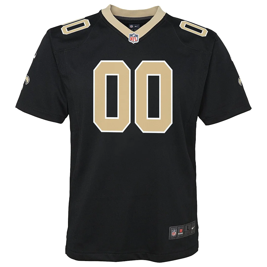 Zennovawear New Orleans Saints Youth Custom Game Jersey - Black