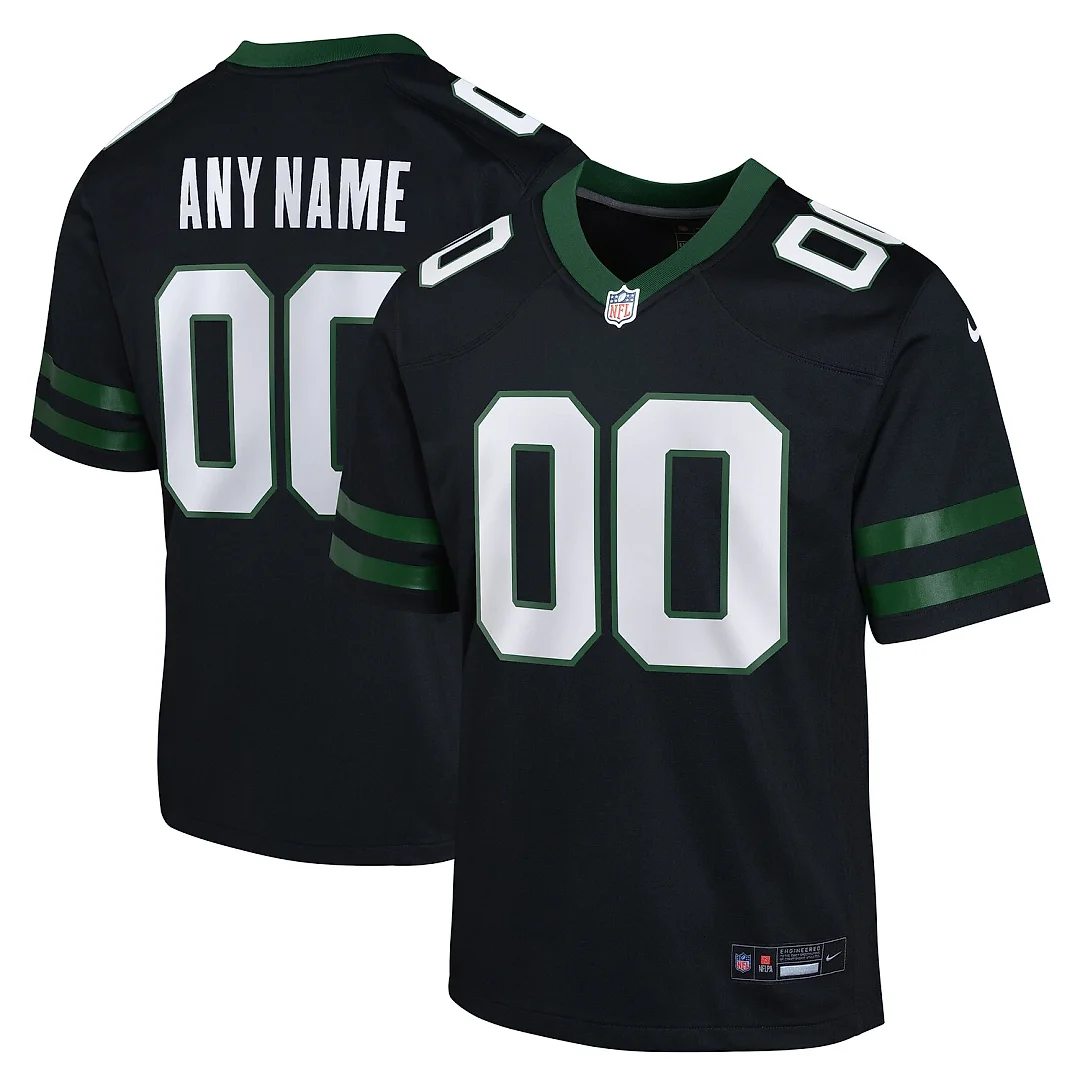 Zennovawear New York Jets Youth Alternate Custom Game Jersey - Black