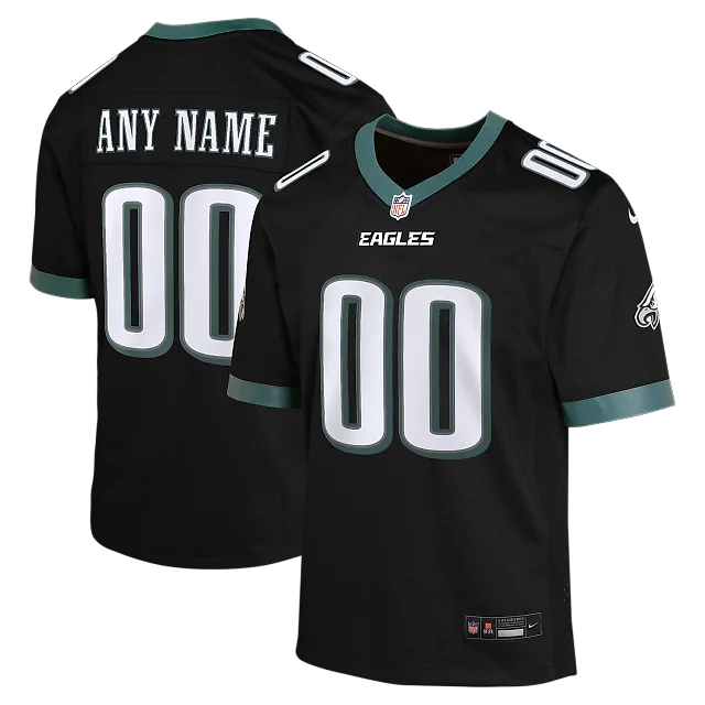 Zennovawear Philadelphia Eagles Youth Alternate Custom Game Jersey - Black