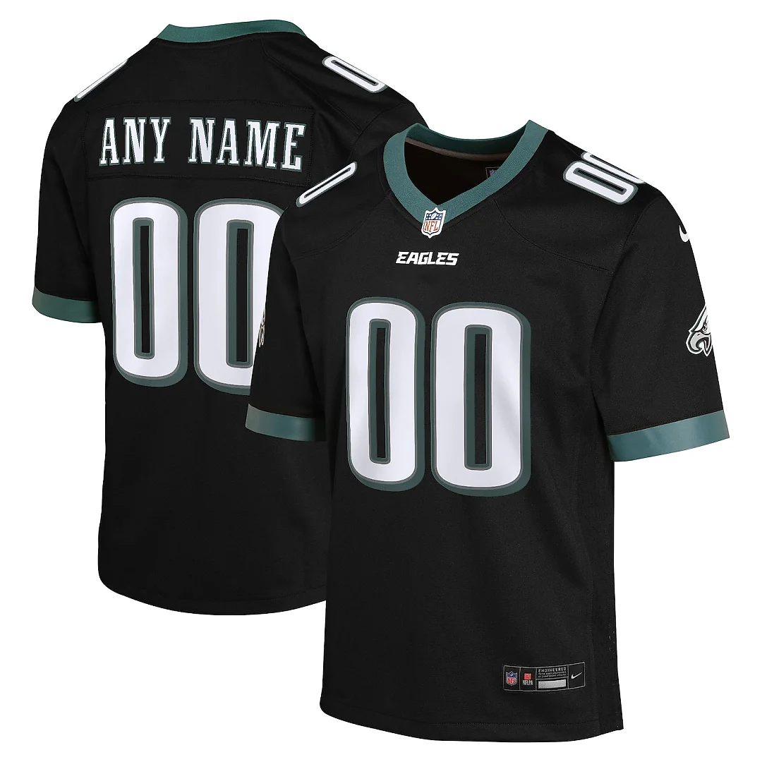 Zennovawear Philadelphia Eagles Youth Alternate Custom Game Jersey - Black