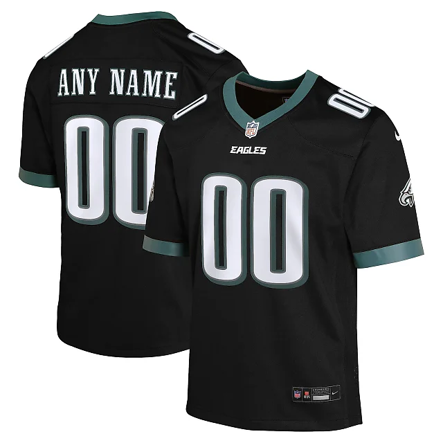 Zennovawear Philadelphia Eagles Youth Alternate Custom Game Jersey - Black