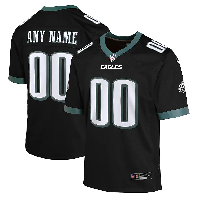 Zennovawear Philadelphia Eagles Youth Alternate Custom Game Jersey - Black