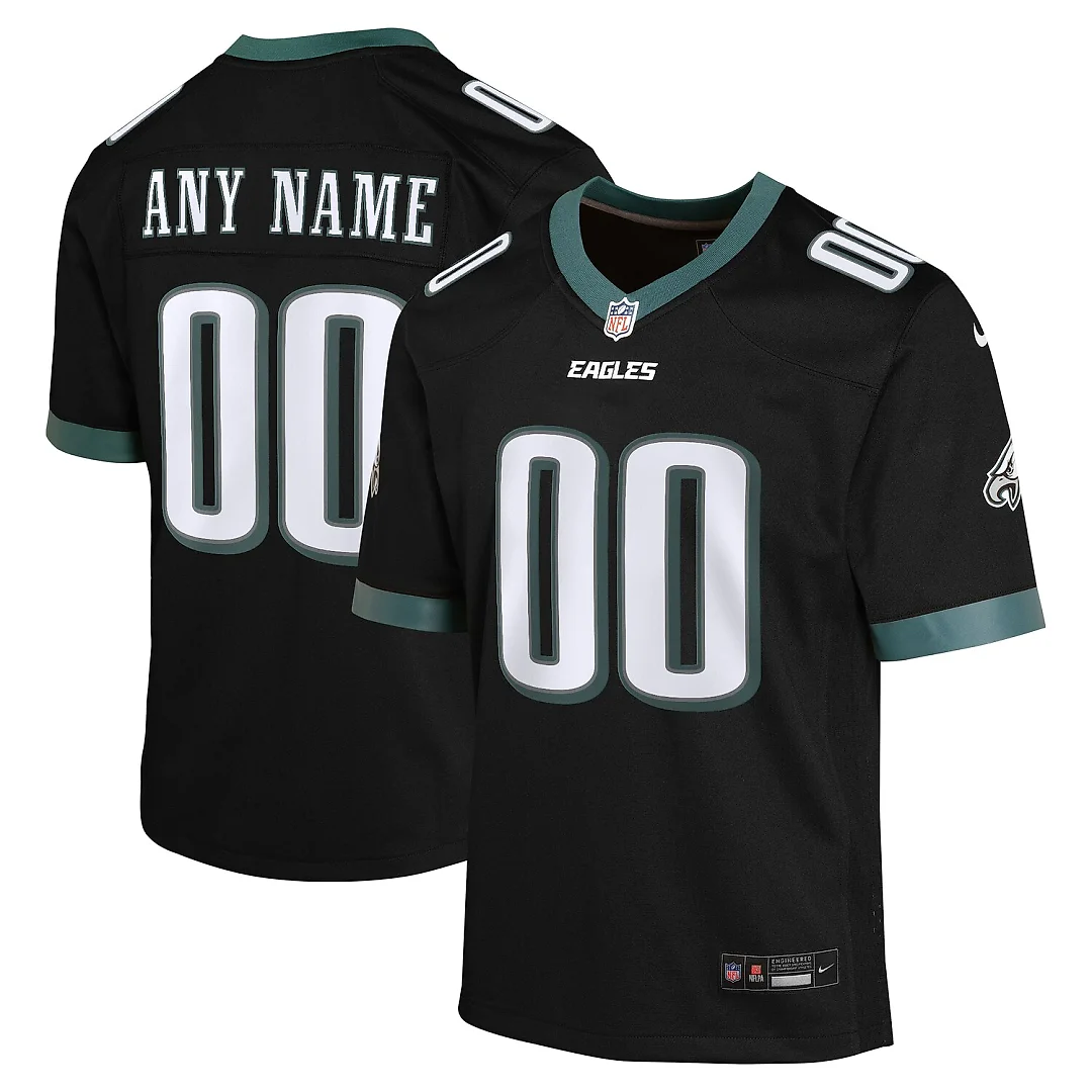 Zennovawear Philadelphia Eagles Youth Alternate Custom Game Jersey - Black