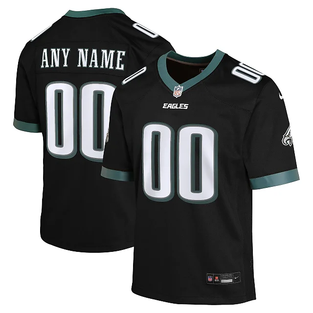 Zennovawear Philadelphia Eagles Youth Alternate Custom Game Jersey - Black