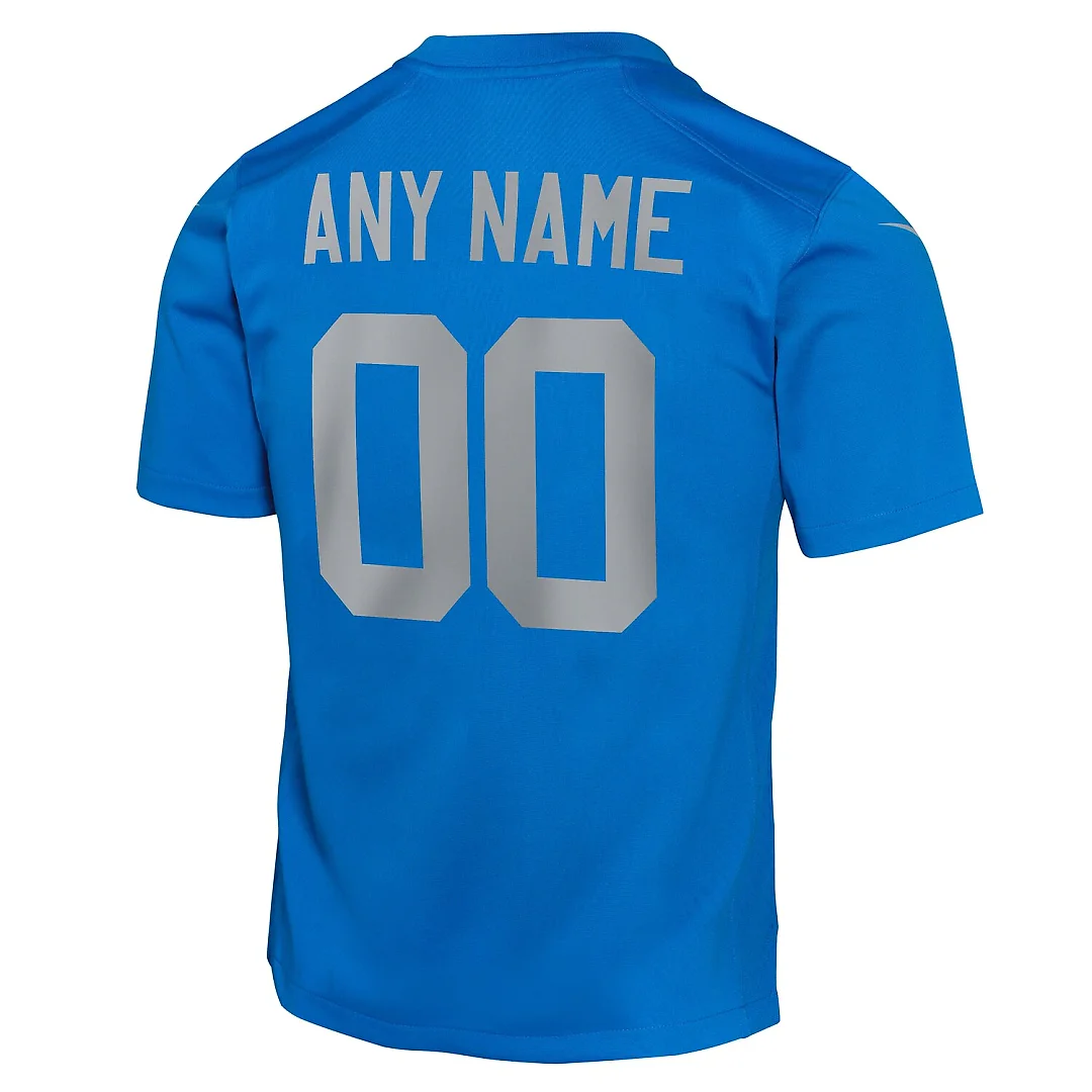 Zennovawear Detroit Lions Youth Alternate Custom Game Jersey - Blue