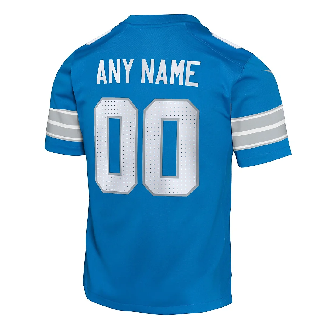 Zennovawear Detroit Lions Youth Custom Game Jersey - Blue