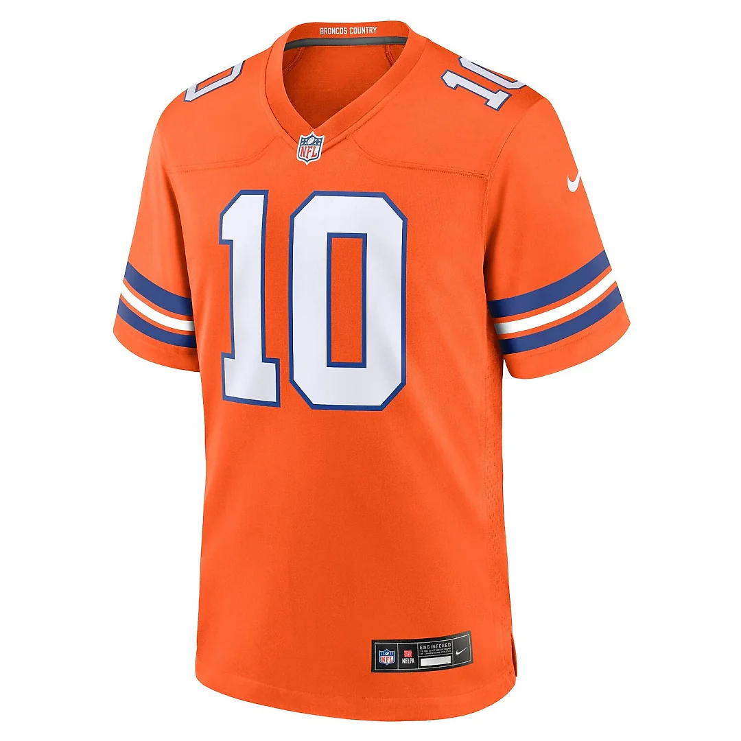 Zennovawear Bo Nix Denver Broncos Youth Game Jersey - Orange
