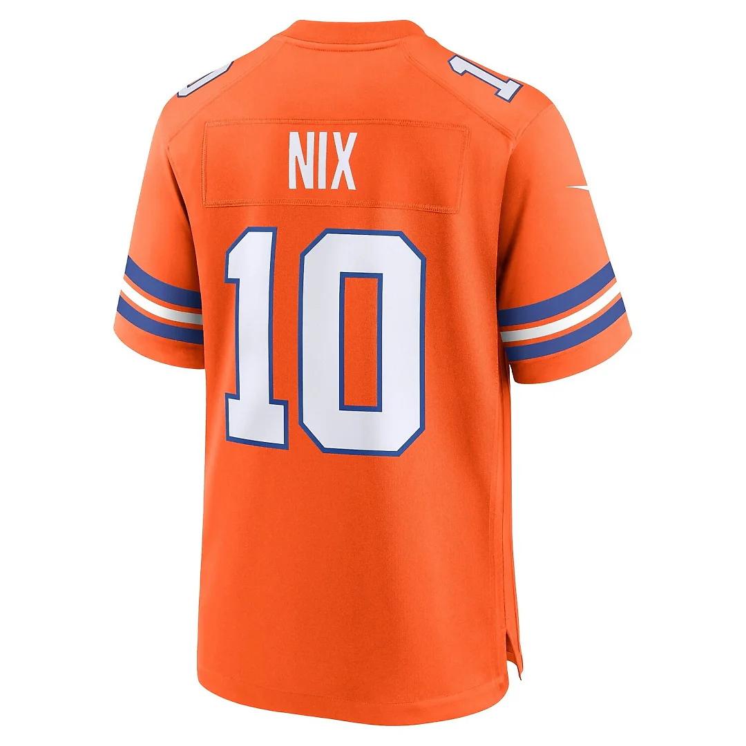 Zennovawear Bo Nix Denver Broncos Youth Game Jersey - Orange