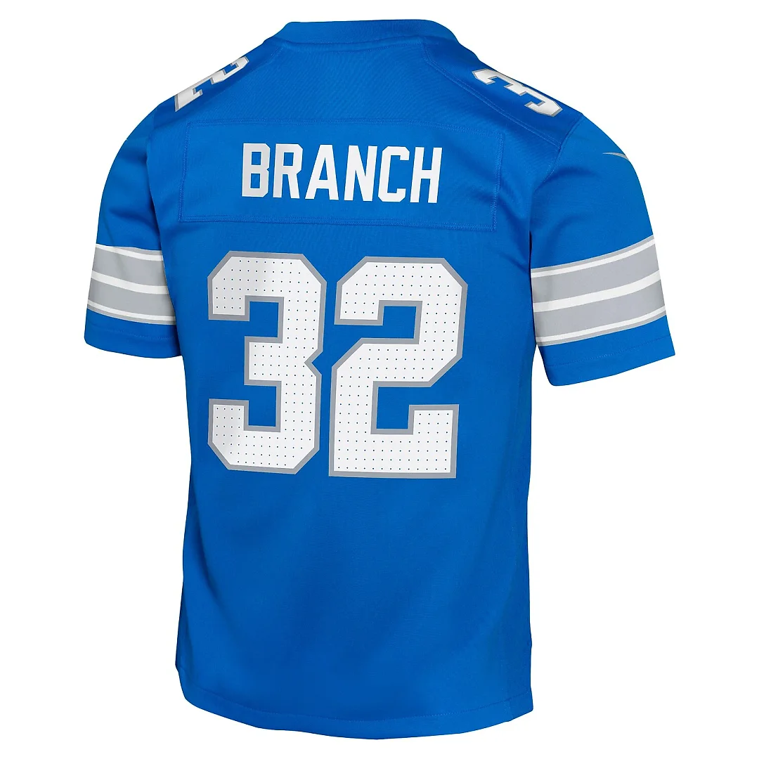 Zennovawear Brian Branch Detroit Lions Youth Game Jersey - Blue