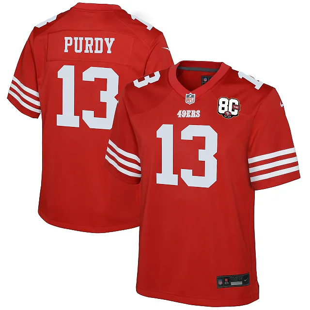 Zennovawear Brock Purdy San Francisco 49ers Youth 80th Anniversary Game Jersey - Scarlet