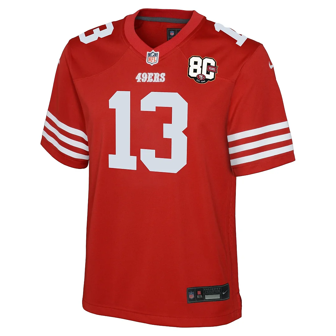 Zennovawear Brock Purdy San Francisco 49ers Youth 80th Anniversary Game Jersey - Scarlet