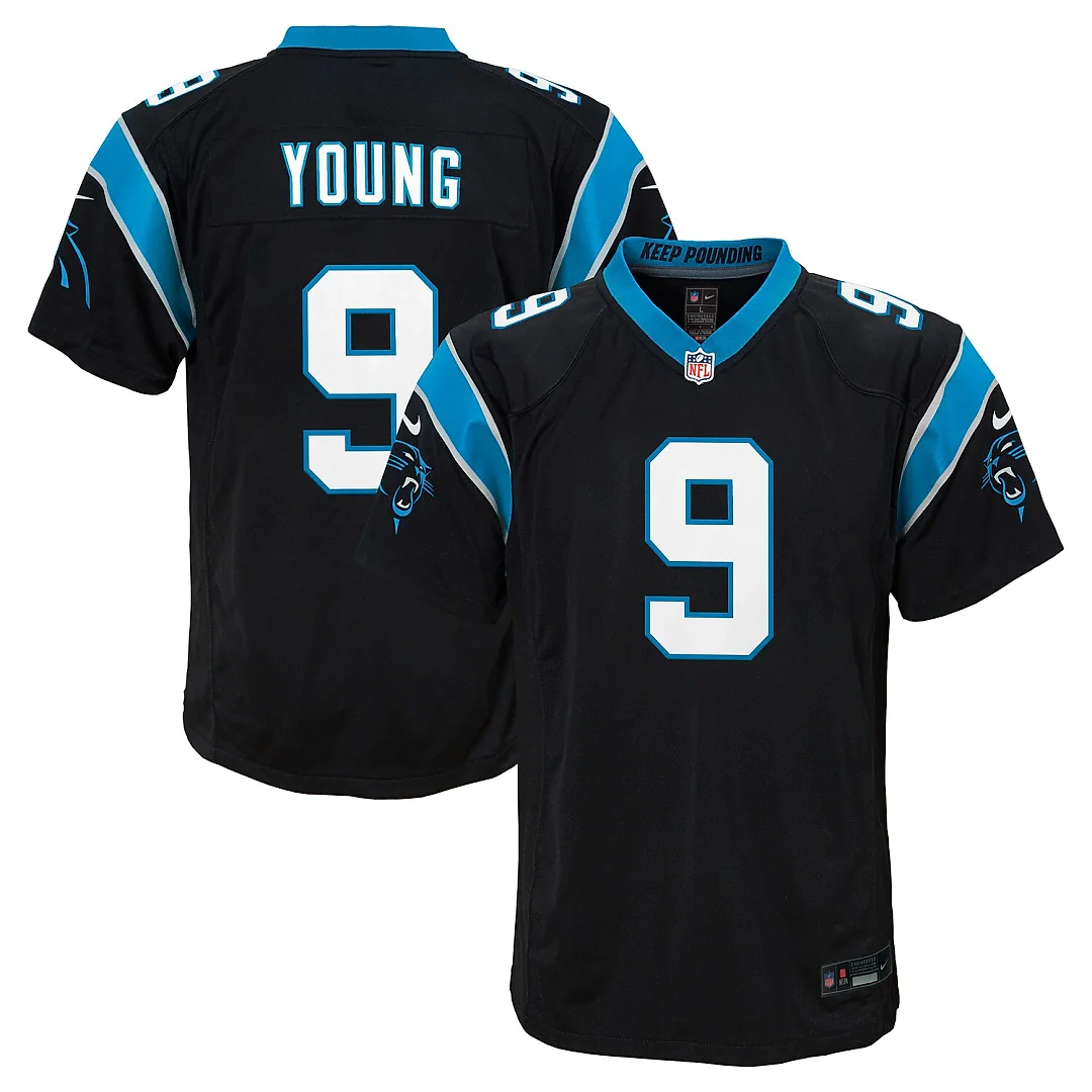 Zennovawear Bryce Young Carolina Panthers Youth Game Jersey - Black