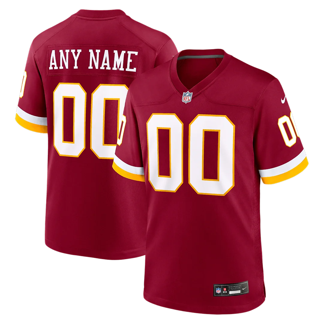 Zennovawear Washington Commanders Youth Custom Game Jersey - Burgundy