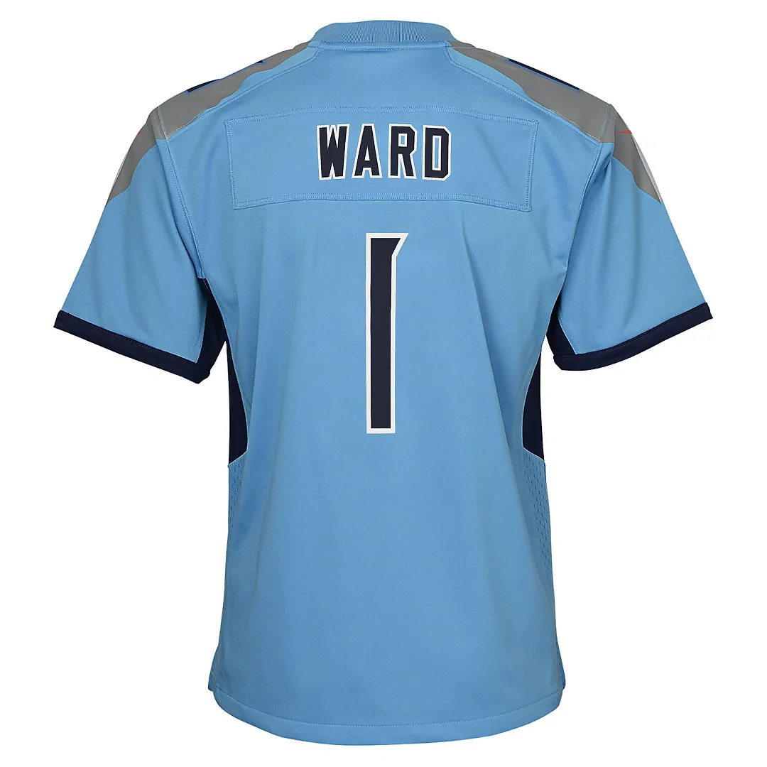 Zennovawear Cameron Ward Tennessee Titans Youth Team Game Jersey - Light Blue