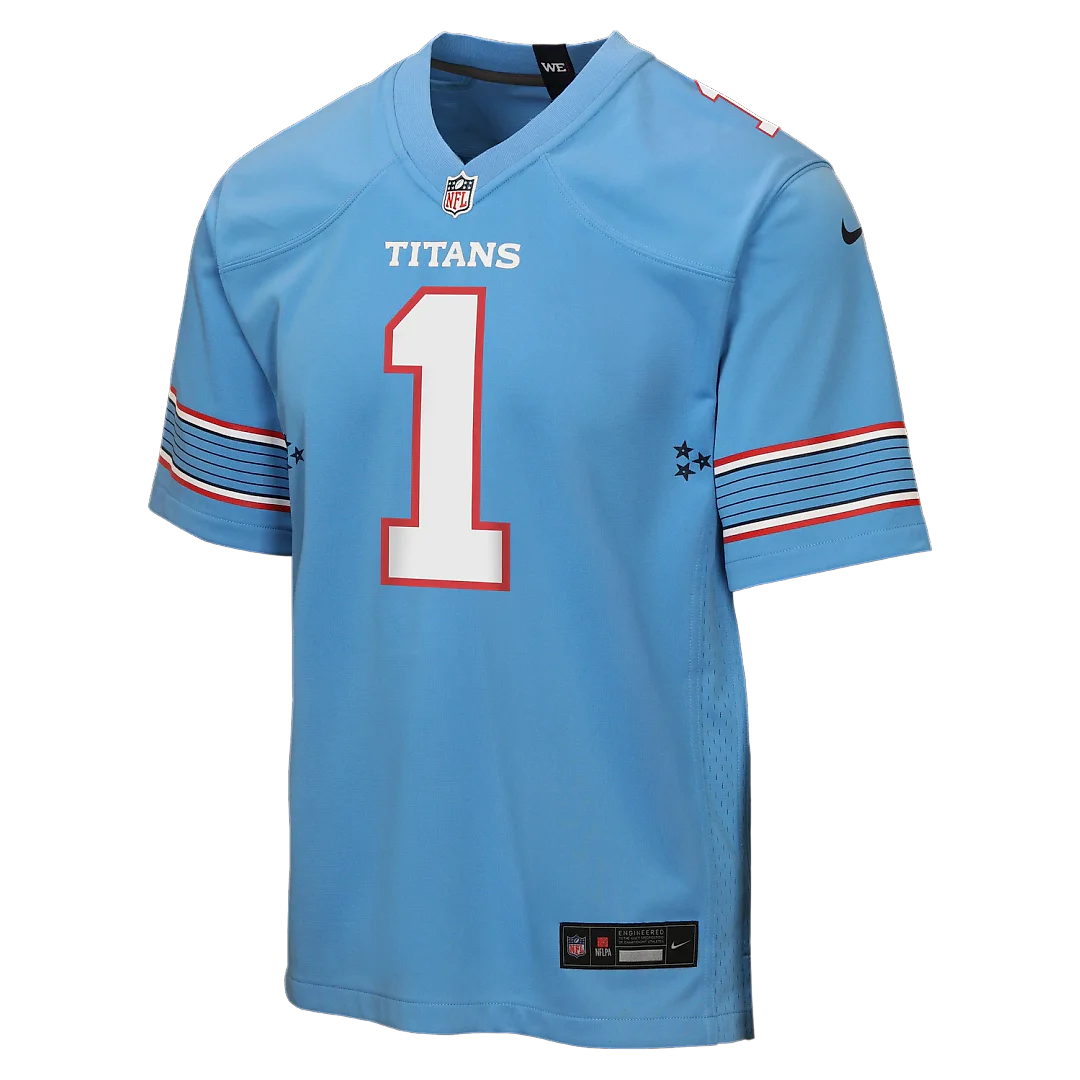 Zennovawear Cameron Ward Tennessee Titans Youth Game Jersey - Light Blue