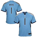 Zennovawear Cameron Ward Tennessee Titans Youth Team Game Jersey - Light Blue
