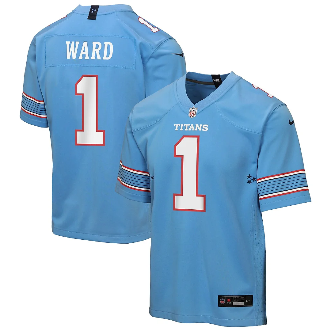 Zennovawear Cameron Ward Tennessee Titans Youth Game Jersey - Light Blue