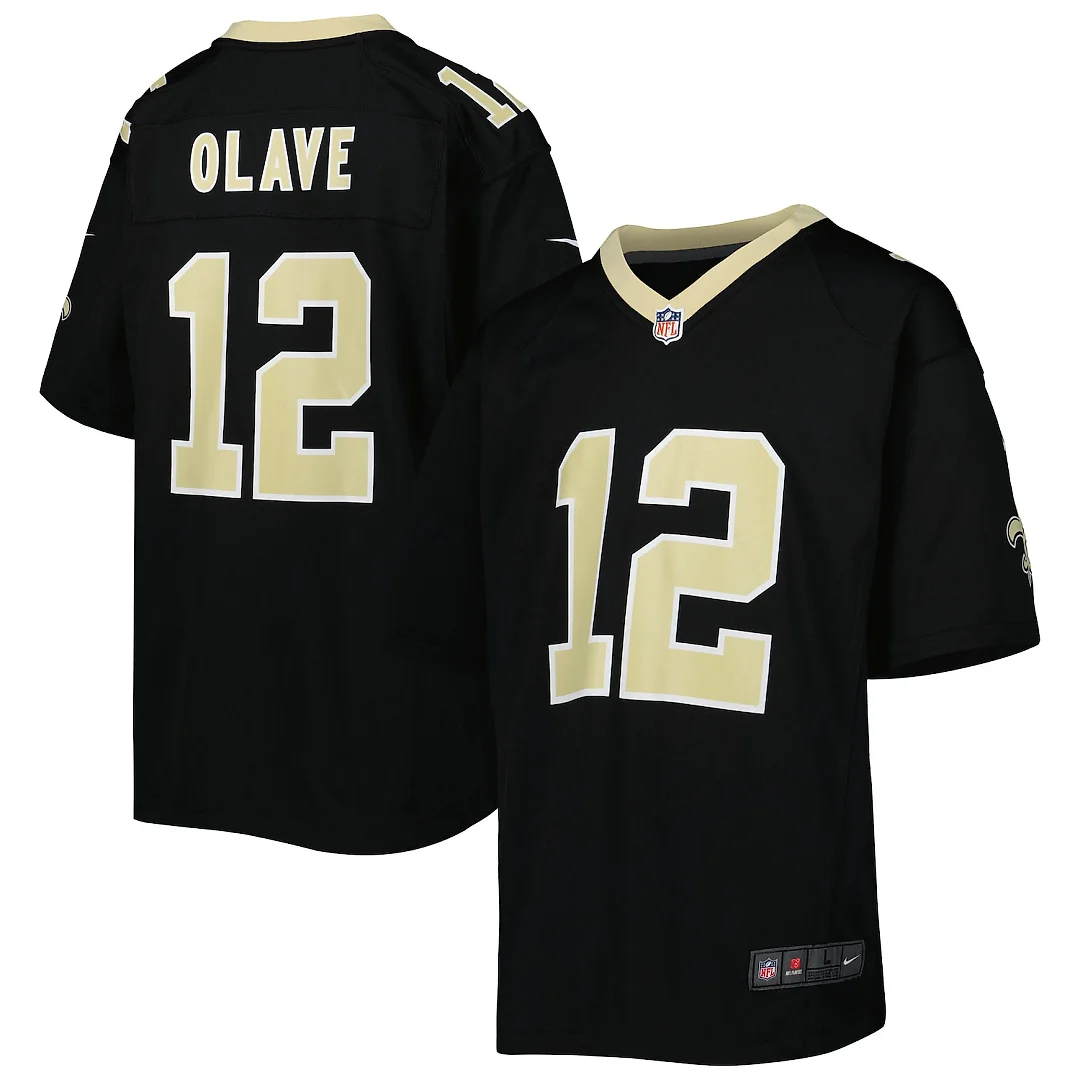 Zennovawear Chris Olave New Orleans Saints Youth Game Jersey - Black