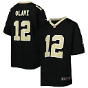 Zennovawear Chris Olave New Orleans Saints Youth Game Jersey - Black