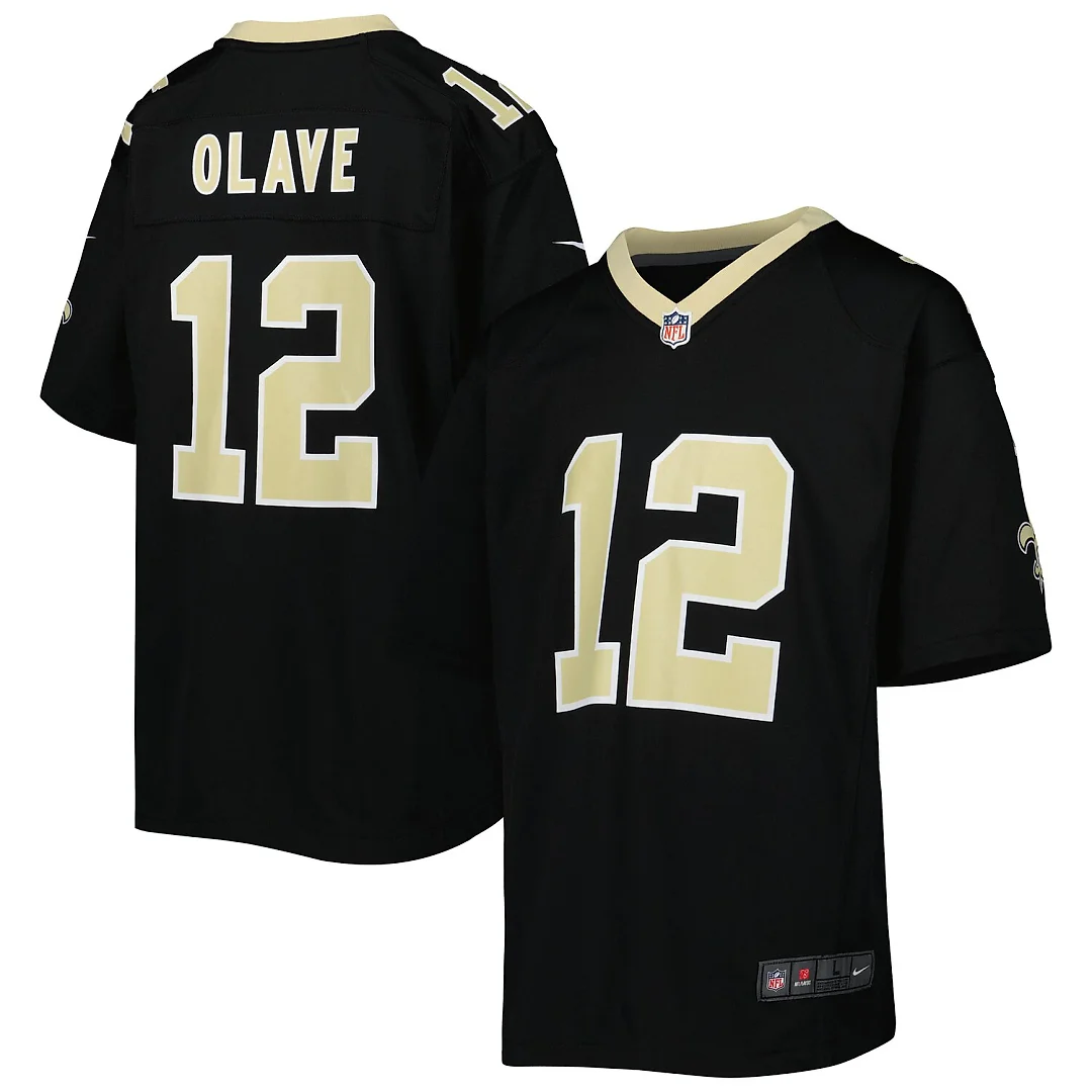 Zennovawear Chris Olave New Orleans Saints Youth Game Jersey - Black