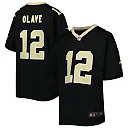 Zennovawear Chris Olave New Orleans Saints Youth Game Jersey - Black
