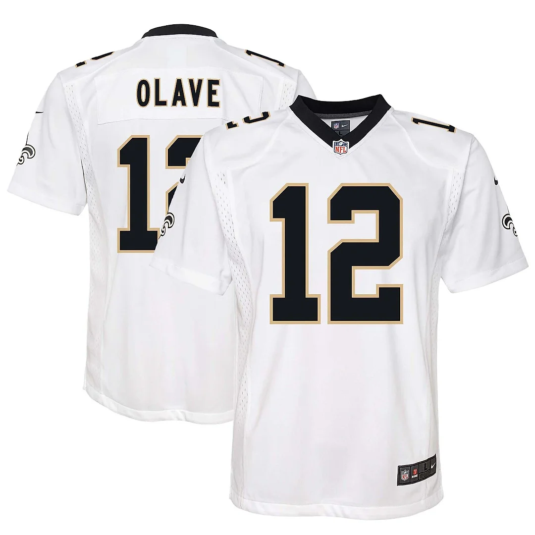 Zennovawear Chris Olave New Orleans Saints Youth Game Jersey - White