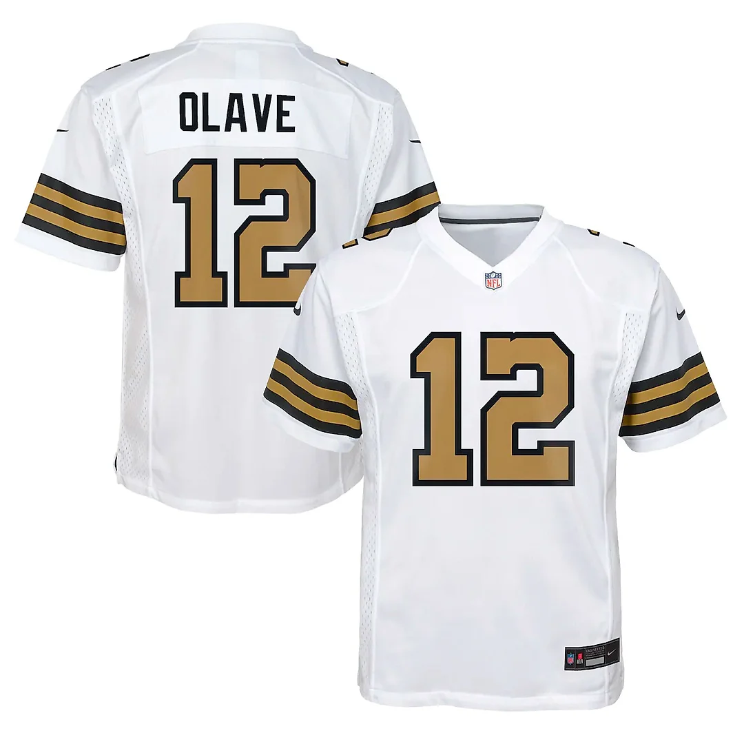 Zennovawear Chris Olave New Orleans Saints Youth Game Jersey - White