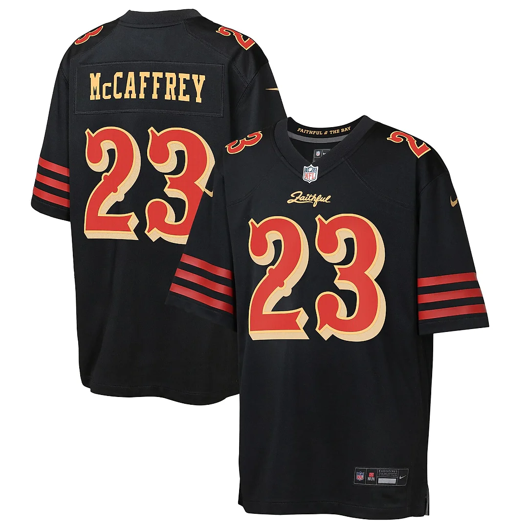 Zennovawear Christian McCaffrey San Francisco 49ers Youth 2025 Rivalries Collection Game Jersey - Black
