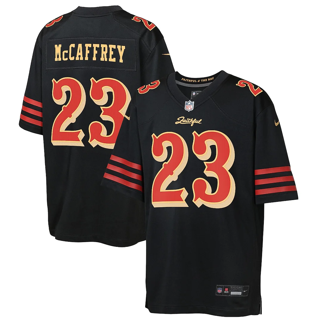 Zennovawear Christian McCaffrey San Francisco 49ers Youth 2025 Rivalries Collection Game Jersey - Black