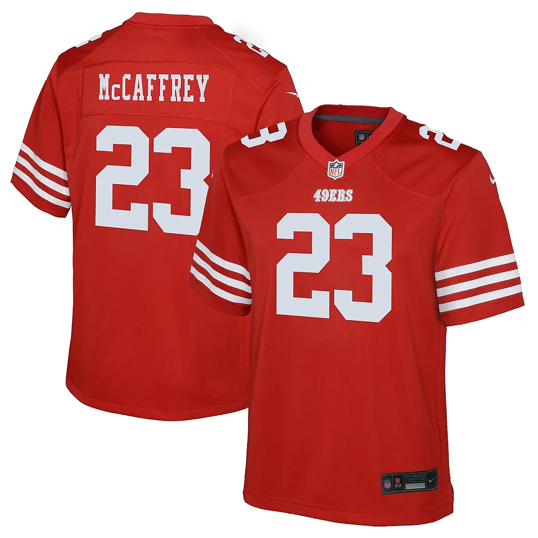 Zennovawear Christian McCaffrey San Francisco 49ers Youth Game Jersey - Scarlet