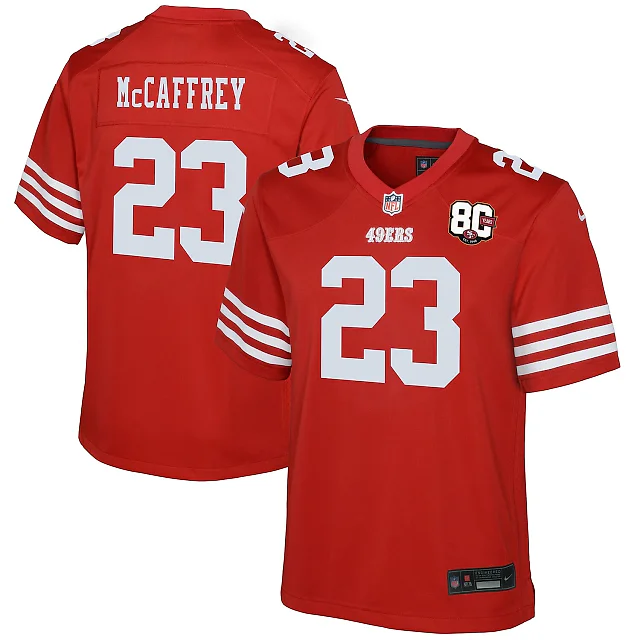 Zennovawear Christian McCaffrey San Francisco 49ers Youth 80th Anniversary Game Jersey - Scarlet