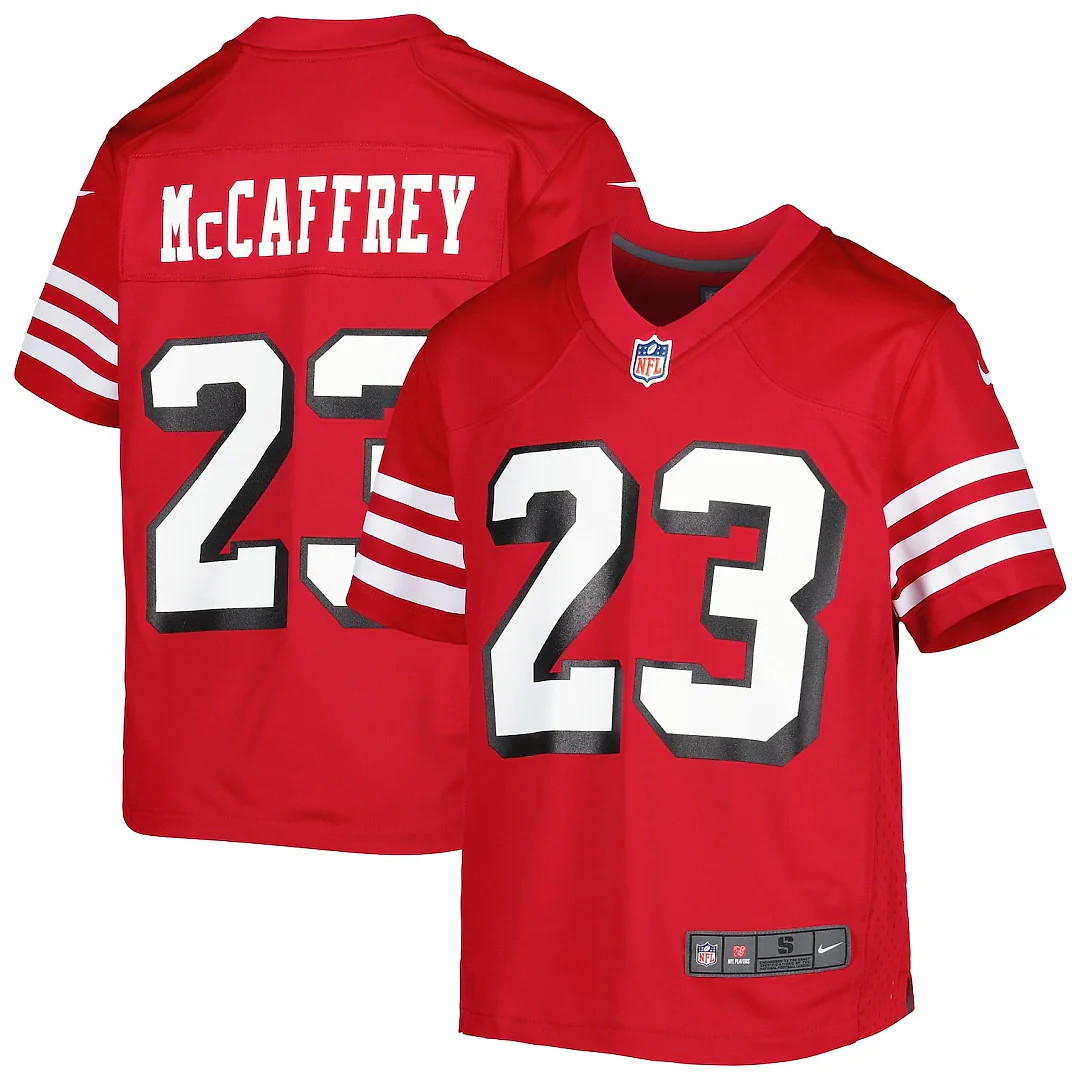 Zennovawear Christian McCaffrey San Francisco 49ers Youth Game Jersey - Scarlet