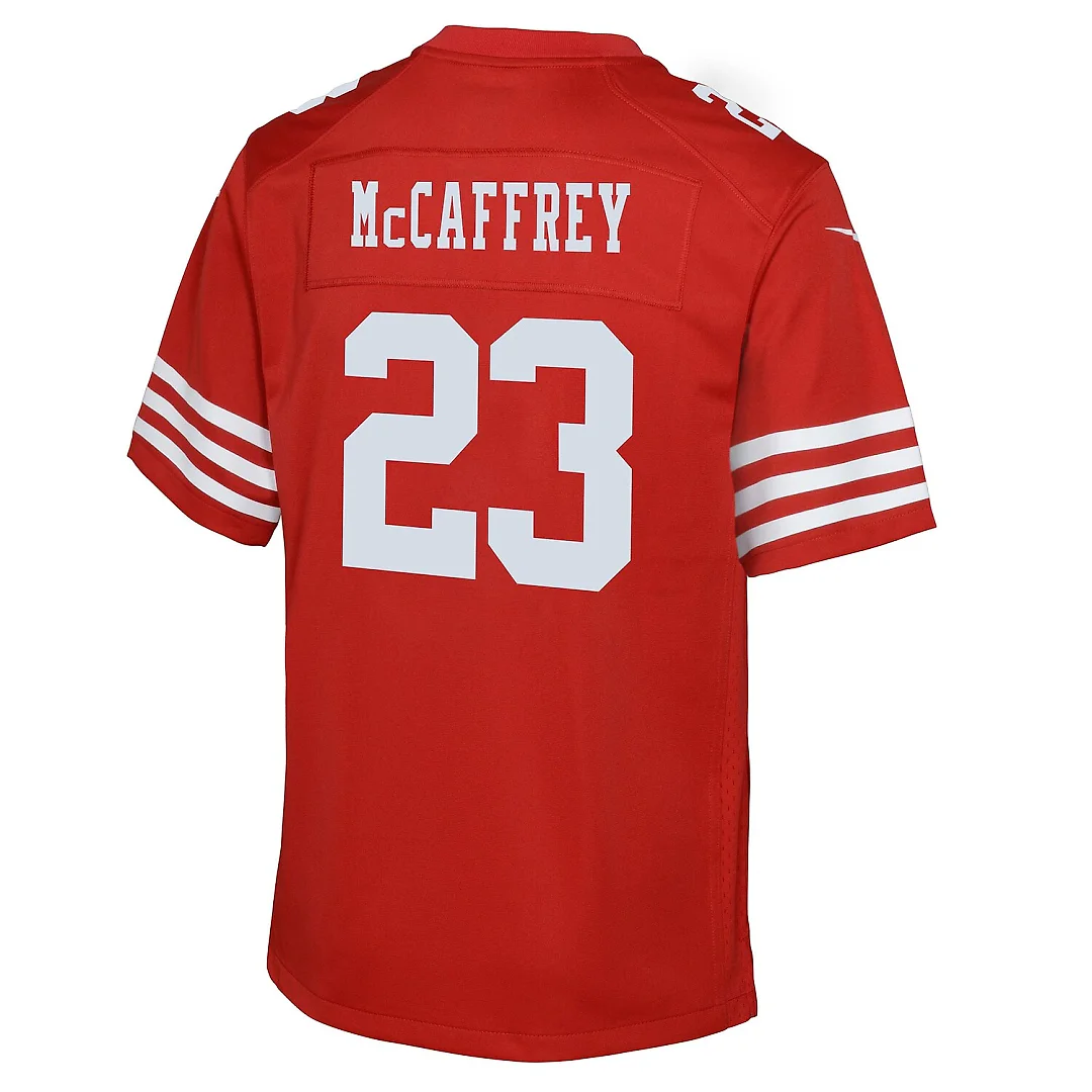 Zennovawear Christian McCaffrey San Francisco 49ers Youth Game Jersey - Scarlet