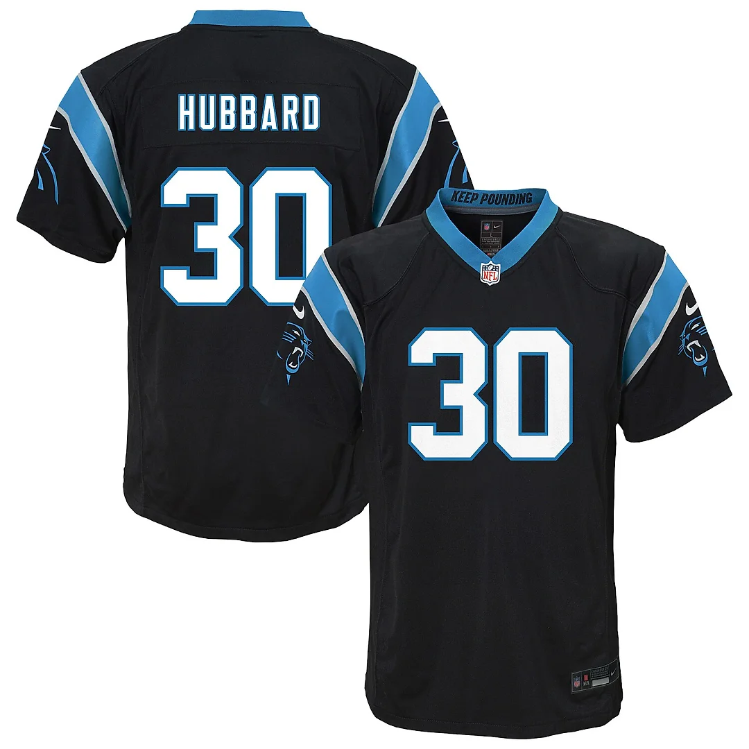 Zennovawear Chuba Hubbard Carolina Panthers Youth Team Game Jersey - Black