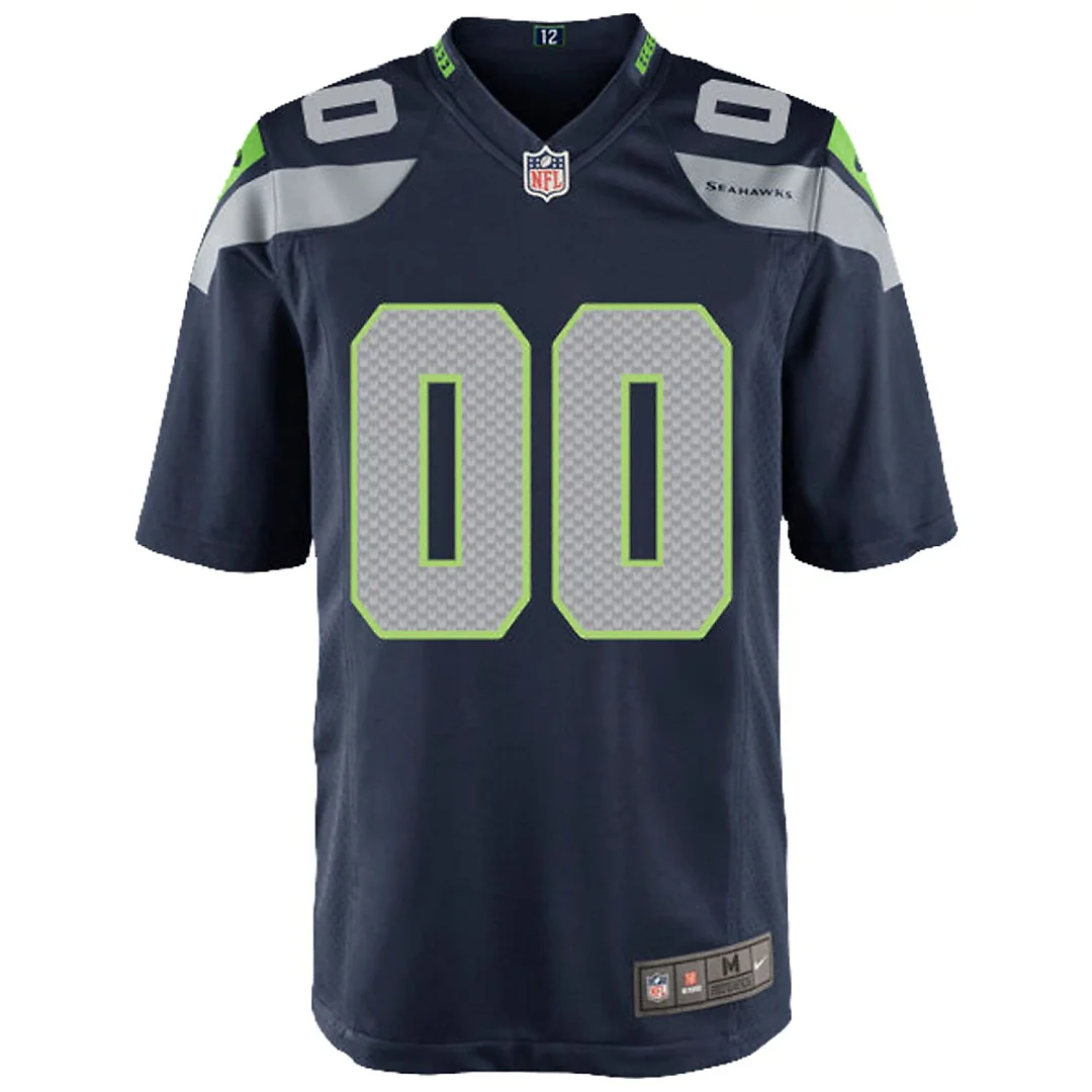 Zennovawear Seattle Seahawks Youth Custom Game Jersey - College Navy
