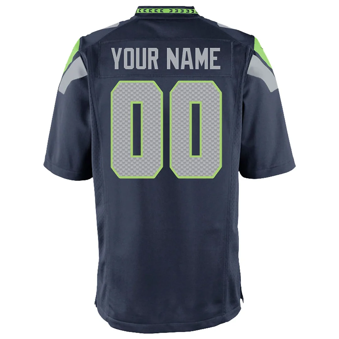 Zennovawear Seattle Seahawks Youth Custom Game Jersey - College Navy