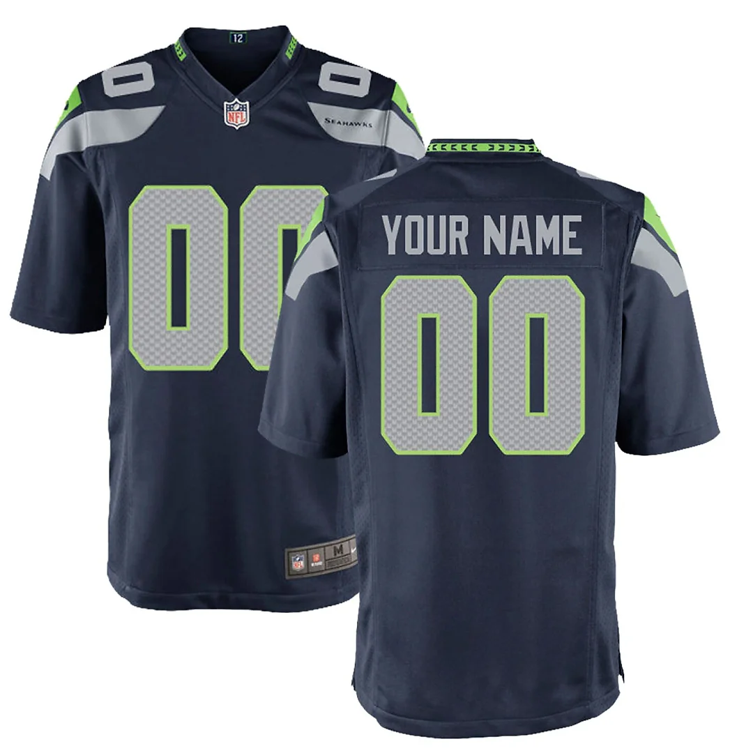 Zennovawear Seattle Seahawks Youth Custom Game Jersey - College Navy