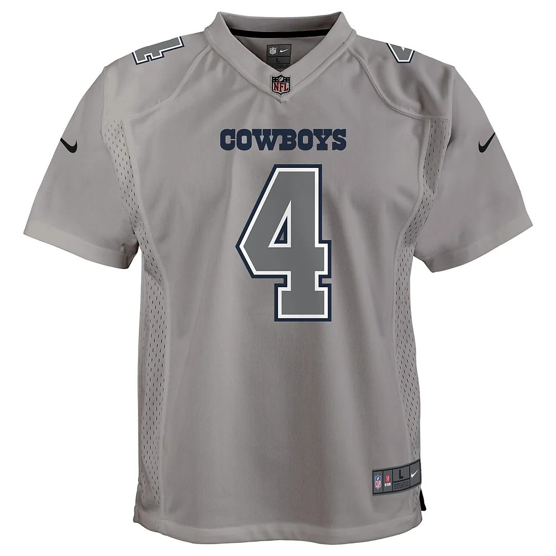 Zennovawear Dak Prescott Dallas Cowboys Youth Atmosphere Game Jersey - Gray