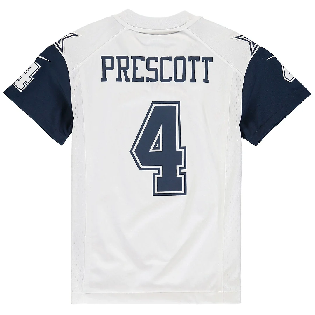 Zennovawear Dak Prescott Dallas Cowboys Youth Color Rush Game Jersey - White